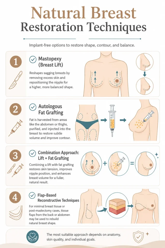 Natural breast restoration techniques after implant removal
